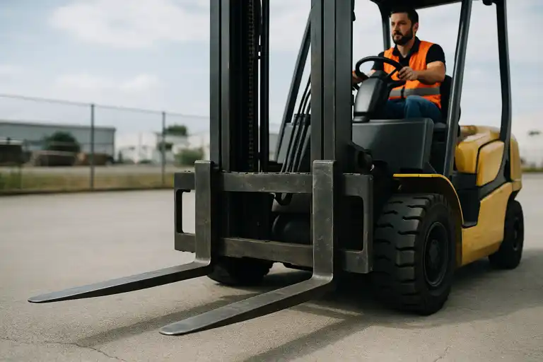 When Driving A Forklift The Forks Should Be At What Height