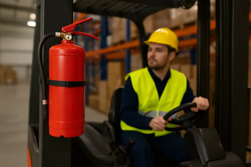 are fire extinguishers required on forklifts