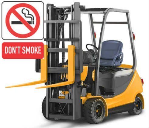 Smoking in Forklift Cabin 